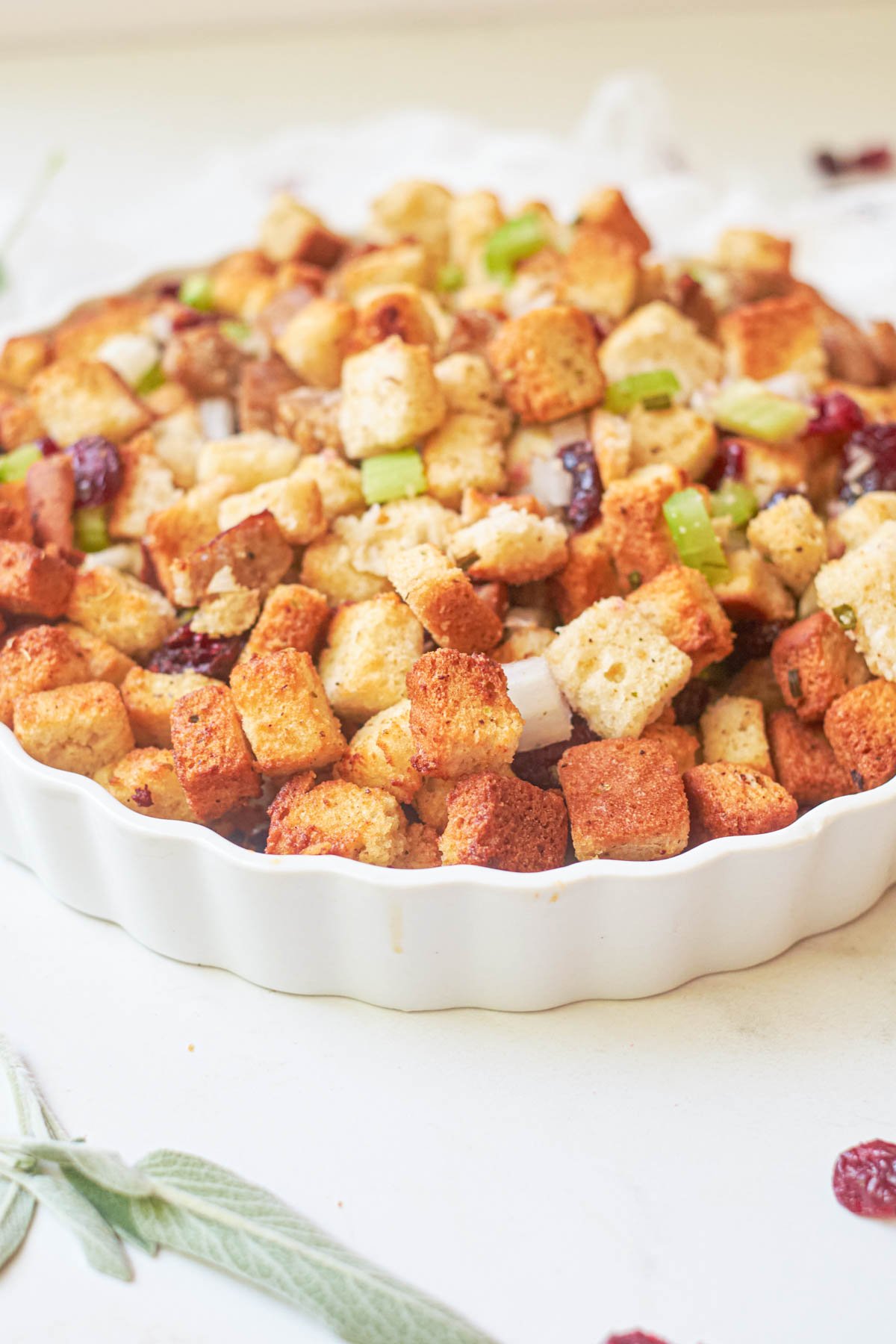 side view of the air fryer stuffing