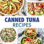 A collage of images of dishes made with canned tuna