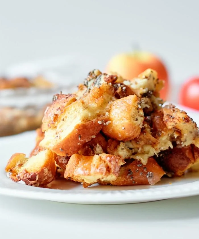 breakfast donut casserole with chia seeds and flax