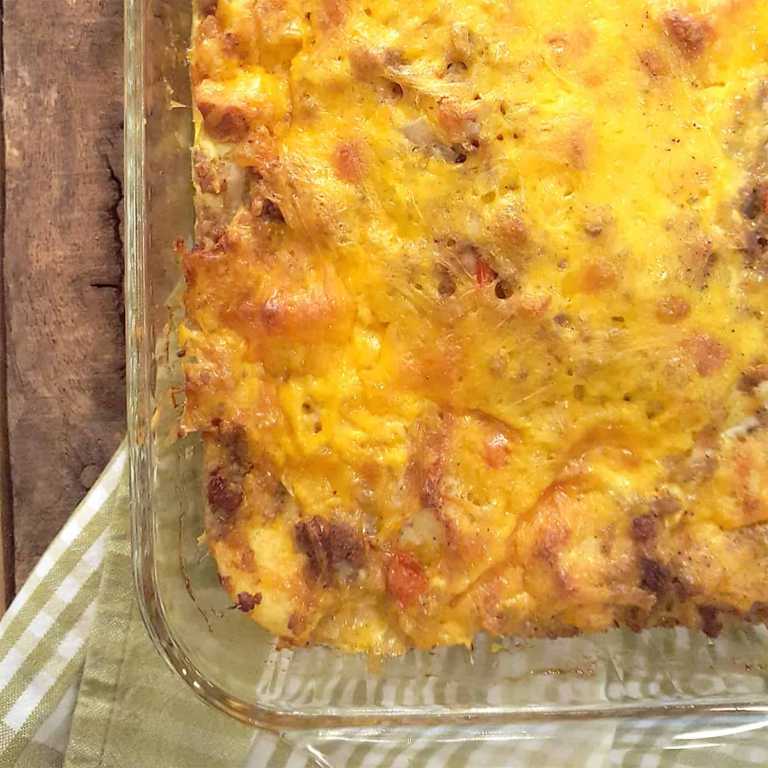 overnight sausage and egg breakfast casserole