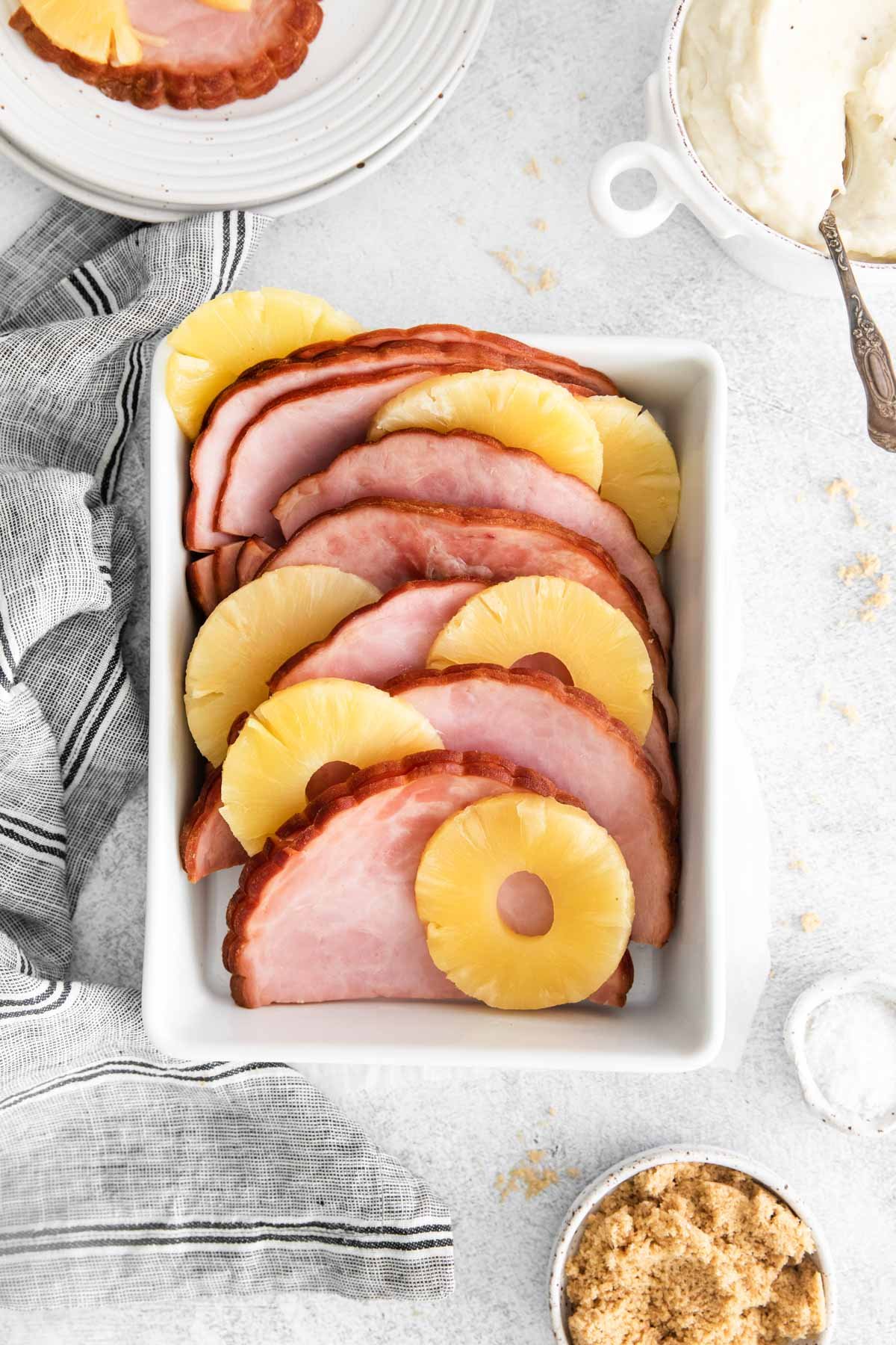 the completed instant pot ham recipe